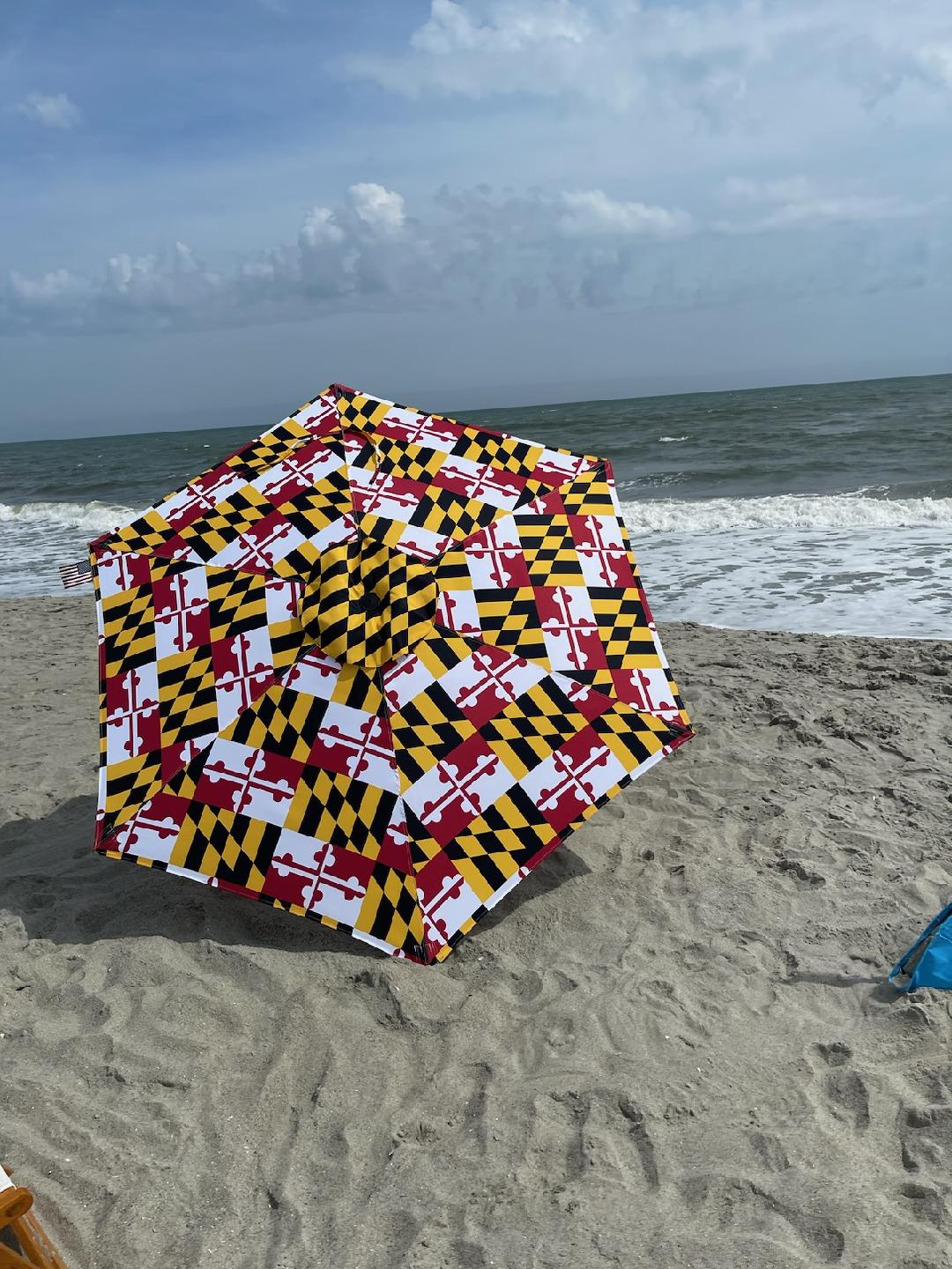 beachBUB® All-In-One Beach Umbrella System - Maryland Flag Version (Limited Supply)