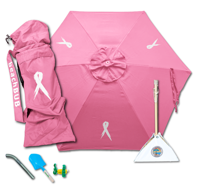 beachBUB® All-In-One Beach Umbrella System - Pink Breast Cancer Awareness Edition
