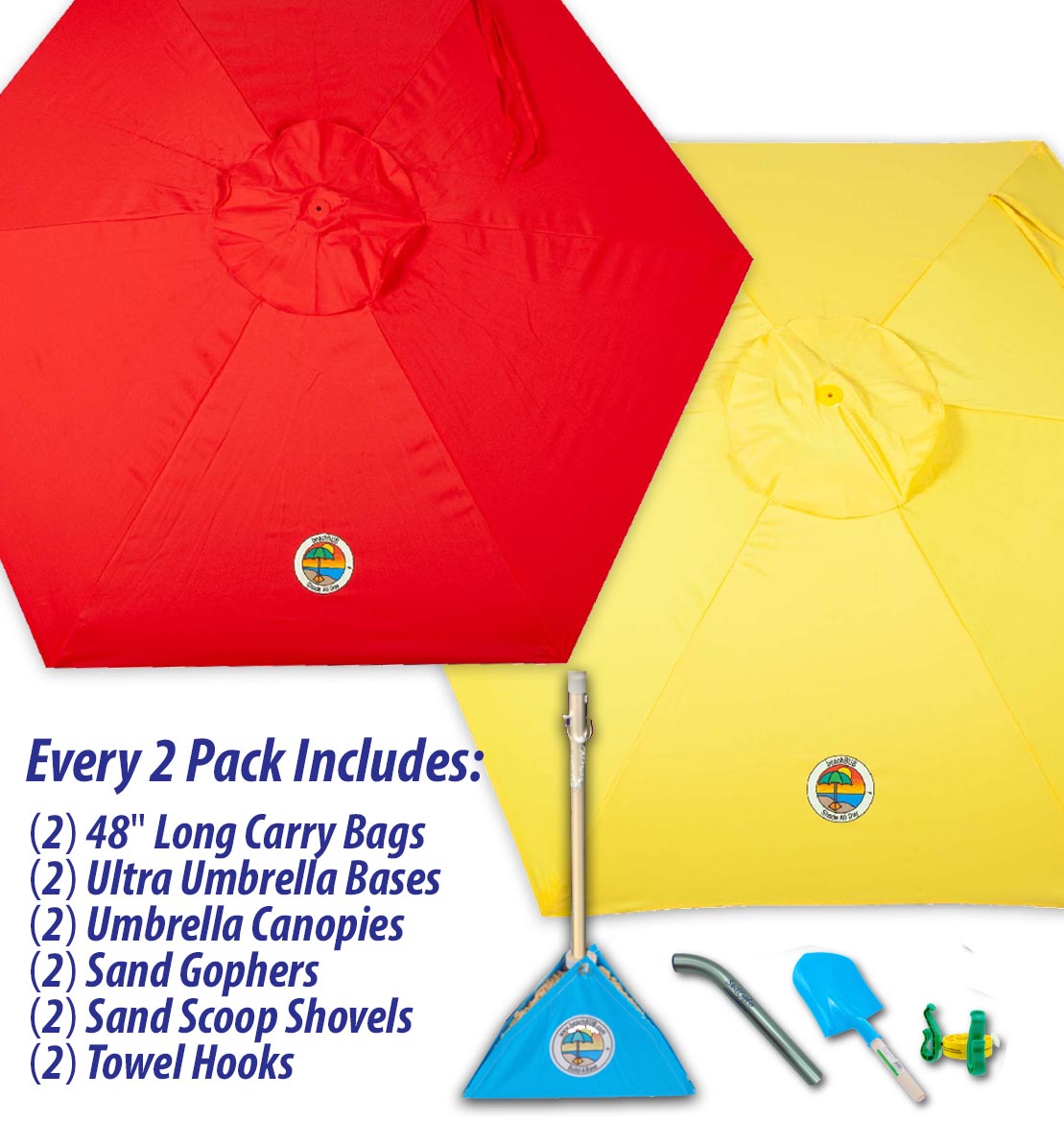 beachBUB® All-In-One Beach Umbrella System (2 Pack)