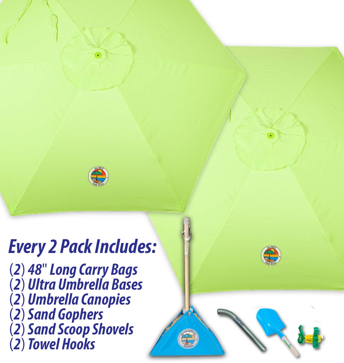 beachBUB® All-In-One Beach Umbrella System (2 Pack)