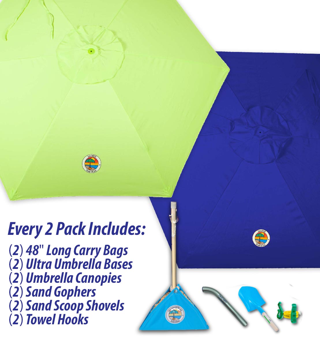 beachBUB® All-In-One Beach Umbrella System (2 Pack)