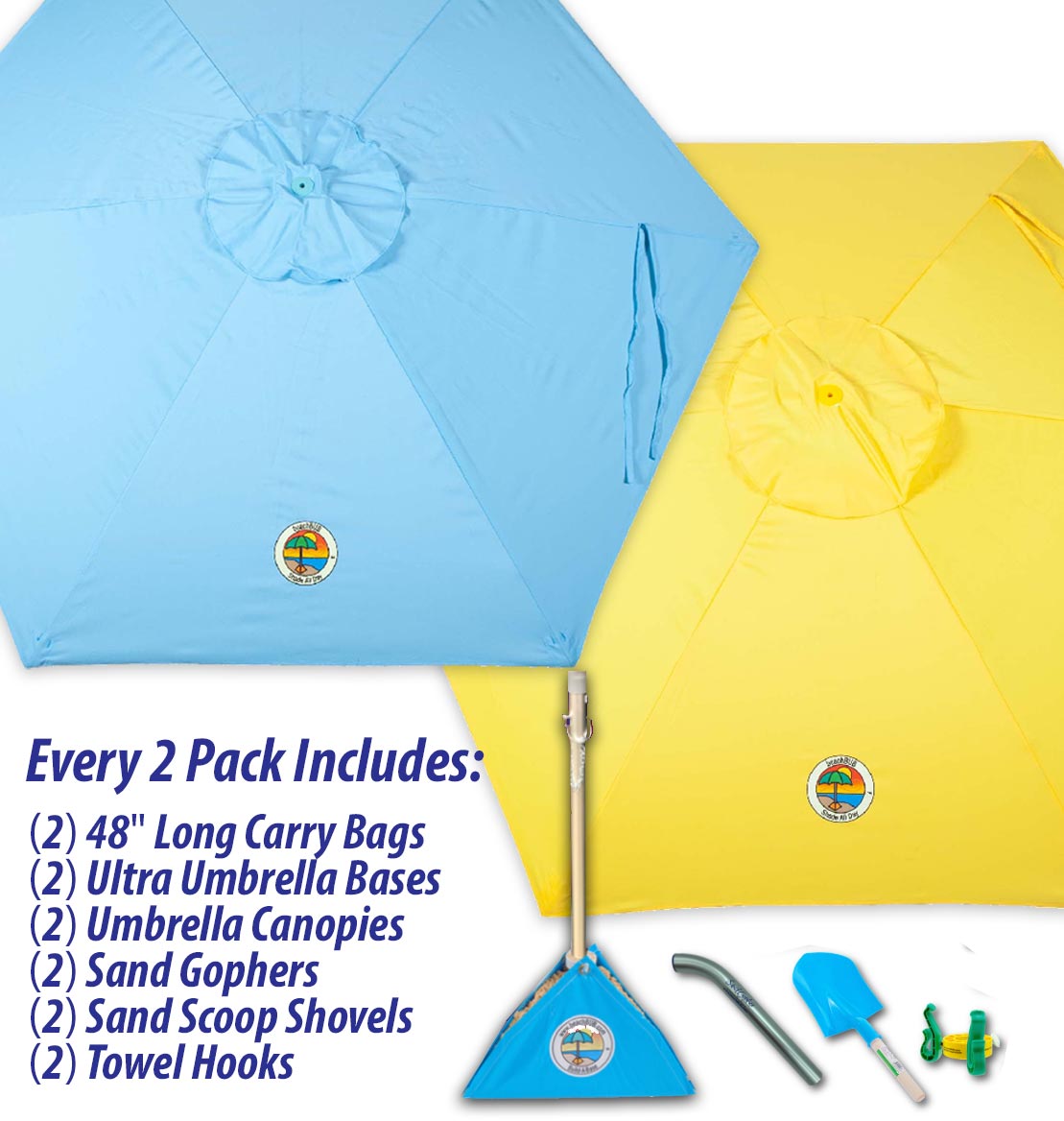 beachBUB® All-In-One Beach Umbrella System (2 Pack)