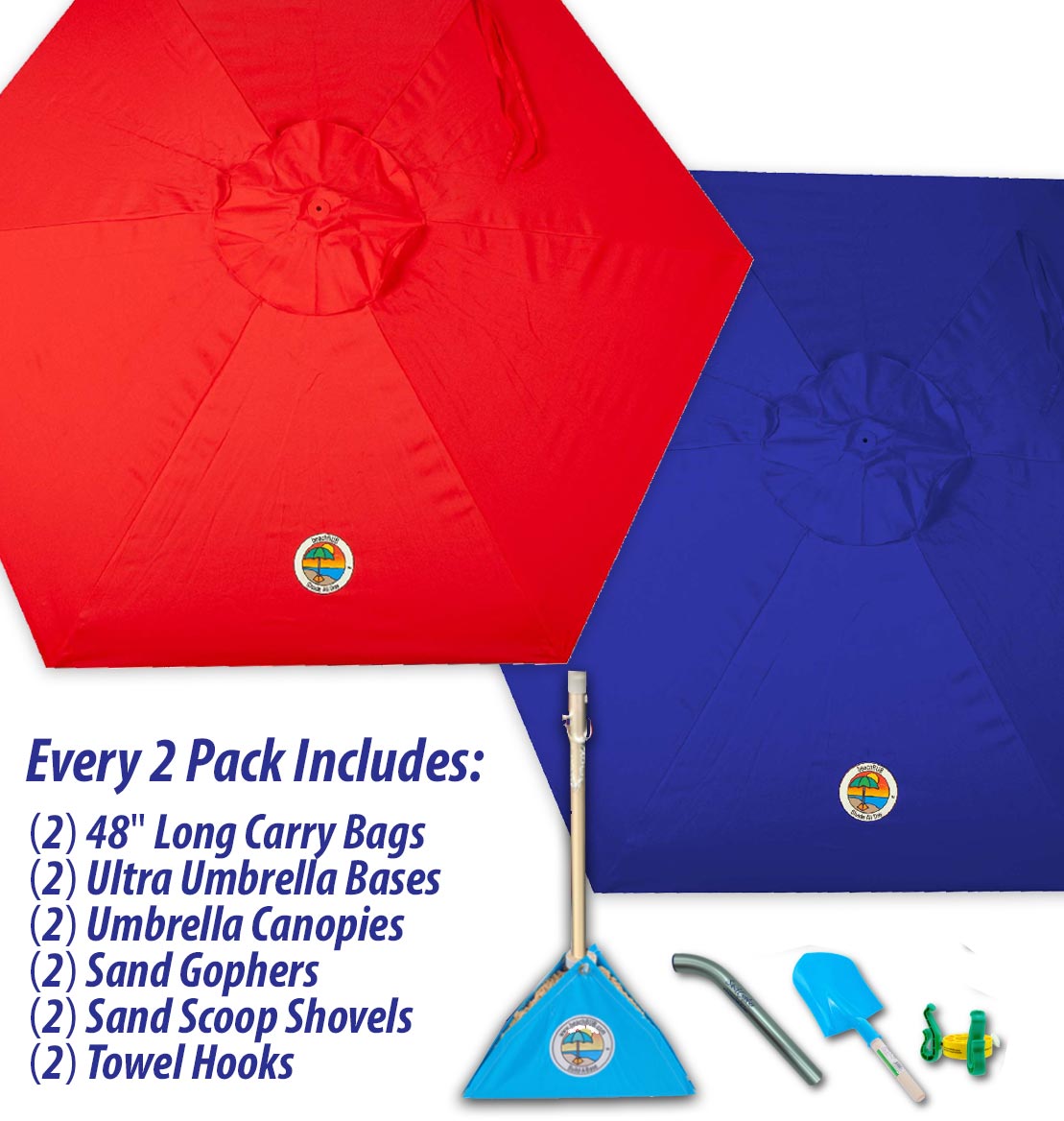 beachBUB® All-In-One Beach Umbrella System (2 Pack)