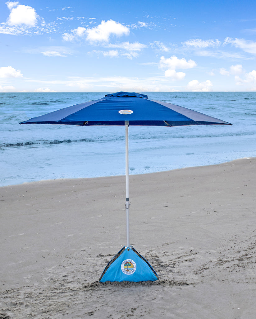 Sistema de sombrilla para playa todo en uno de BeachBUB (Incluye la  sombrilla, la base BeachBUB y un kit de accesorios)
