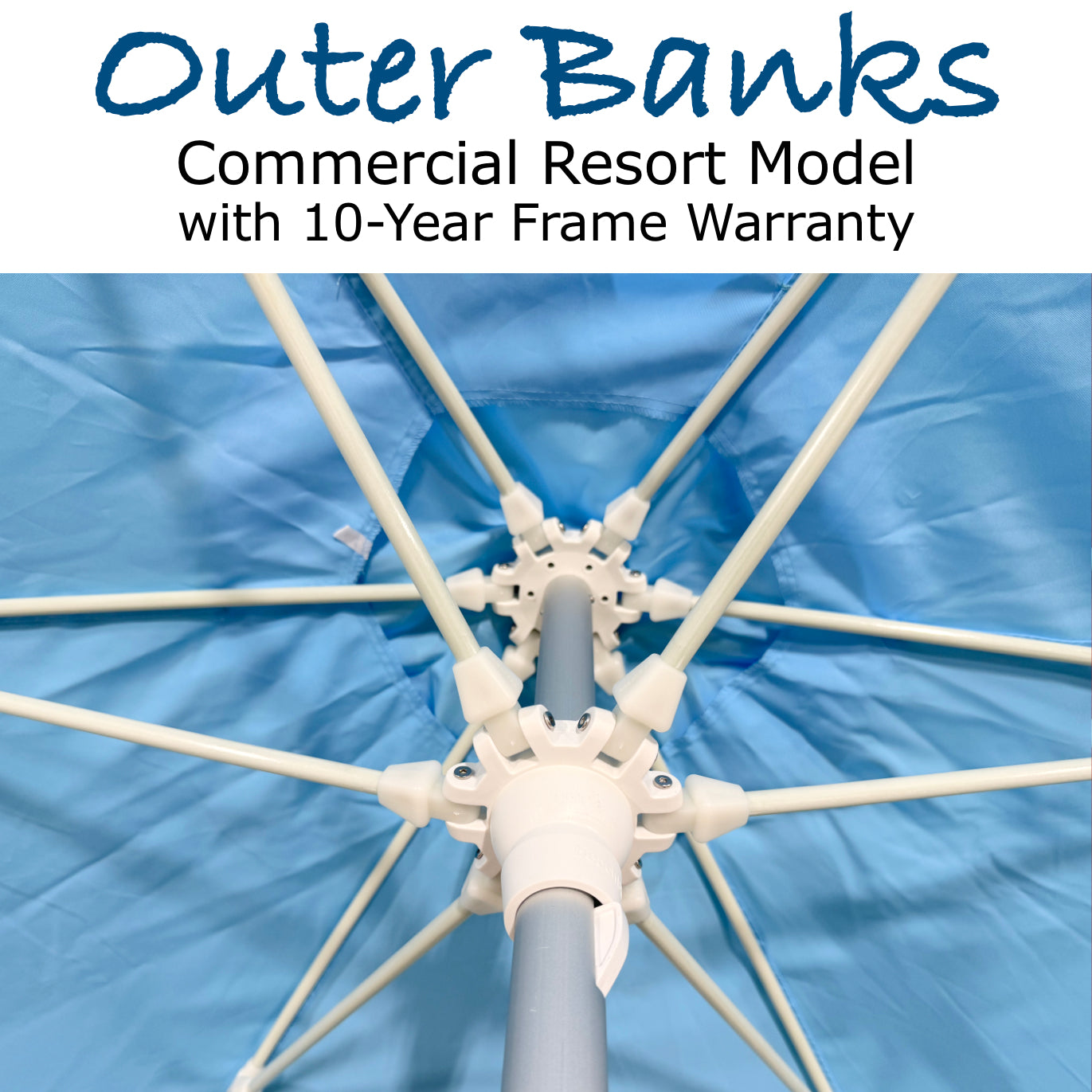 NEW Outer Banks Commercial Resort Model All-In-One Beach Umbrella System