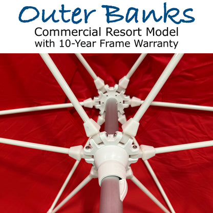 NEW Outer Banks Commercial Resort Model All-In-One Beach Umbrella System