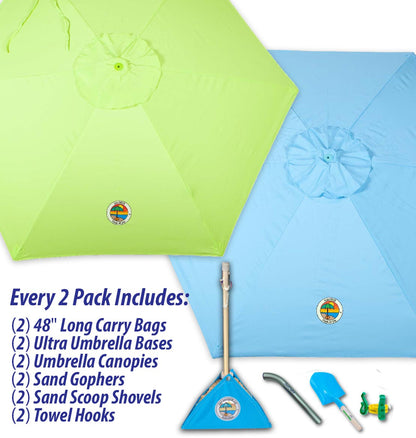 beachBUB® All-In-One Beach Umbrella System (2 Pack)